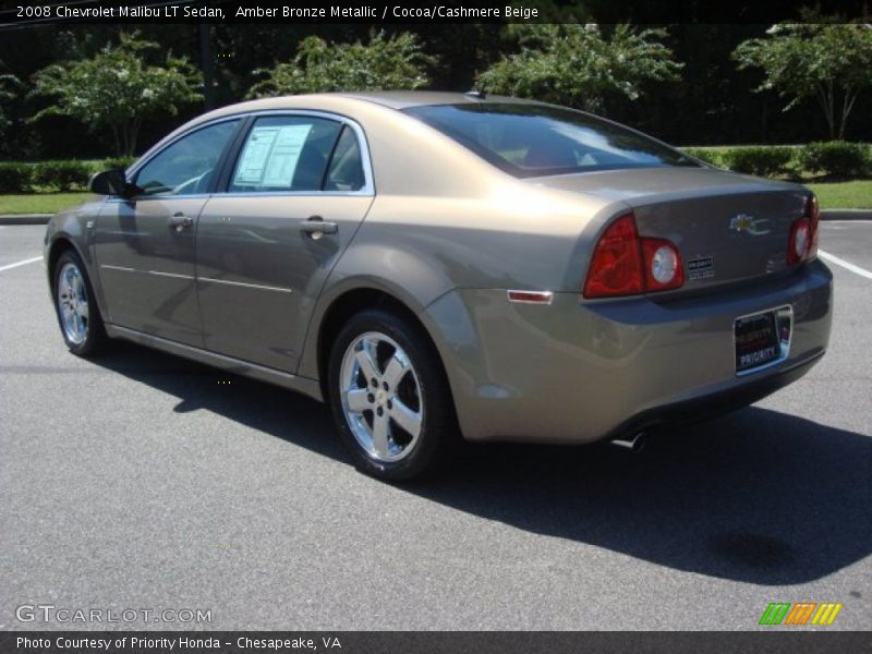 Amber Bronze Metallic / Cocoa/Cashmere Beige 2008 Chevrolet Malibu LT Sedan