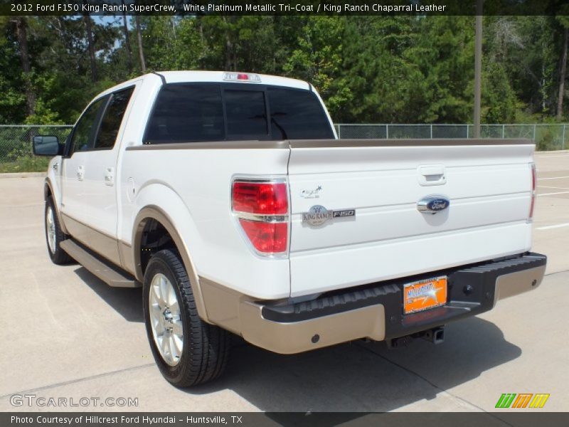 White Platinum Metallic Tri-Coat / King Ranch Chaparral Leather 2012 Ford F150 King Ranch SuperCrew