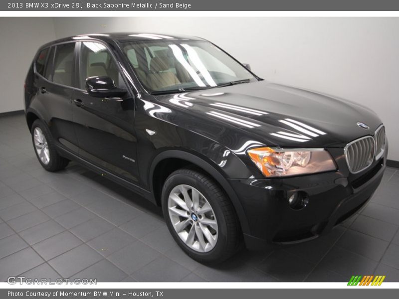 Black Sapphire Metallic / Sand Beige 2013 BMW X3 xDrive 28i