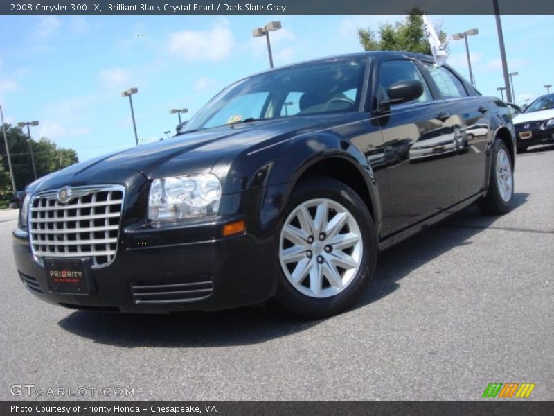 Brilliant Black Crystal Pearl / Dark Slate Gray 2008 Chrysler 300 LX