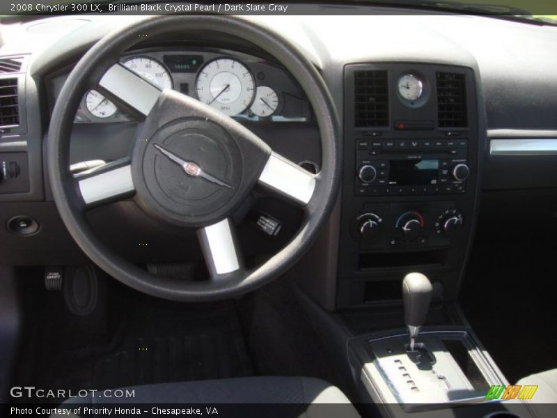 Brilliant Black Crystal Pearl / Dark Slate Gray 2008 Chrysler 300 LX