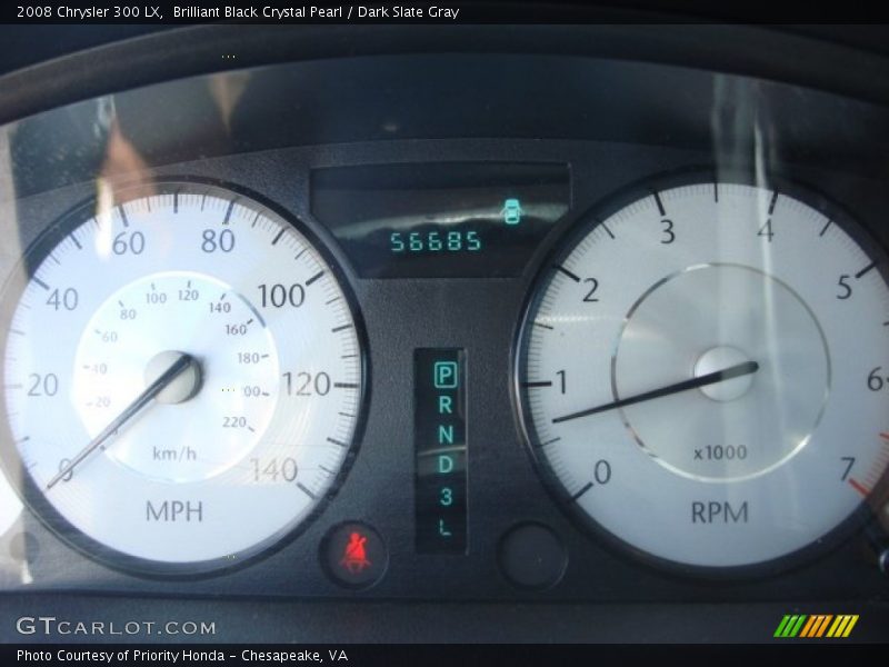 Brilliant Black Crystal Pearl / Dark Slate Gray 2008 Chrysler 300 LX