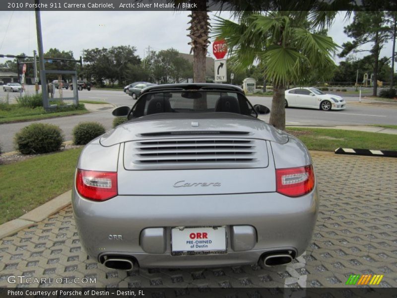 Arctic Silver Metallic / Black 2010 Porsche 911 Carrera Cabriolet