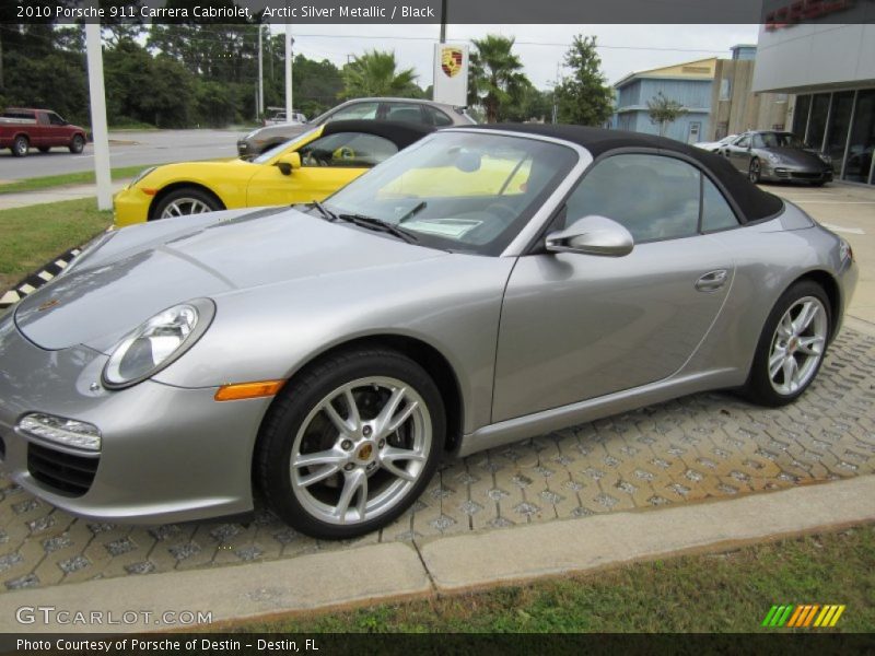 Arctic Silver Metallic / Black 2010 Porsche 911 Carrera Cabriolet