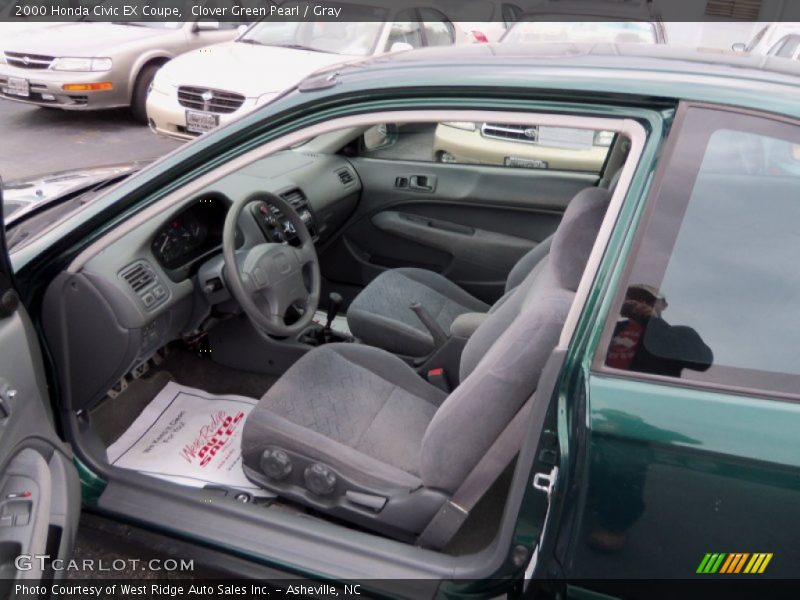 Clover Green Pearl / Gray 2000 Honda Civic EX Coupe