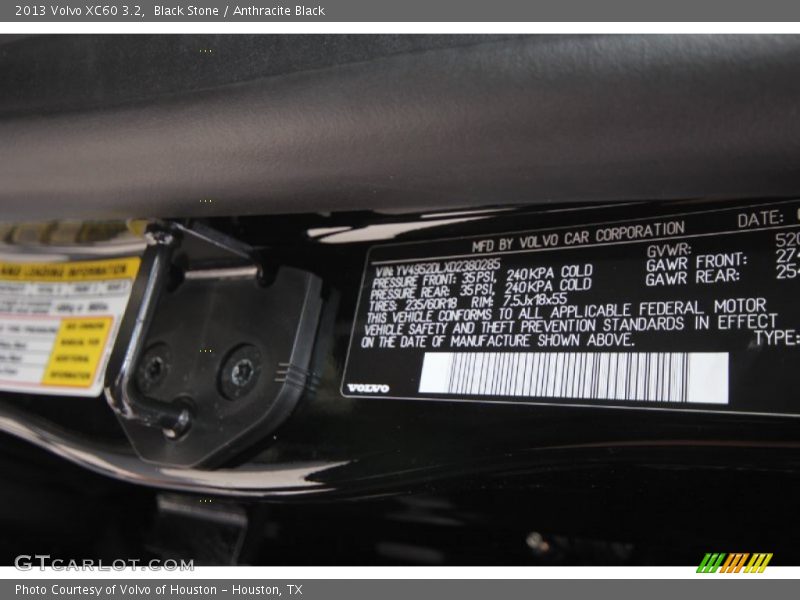 Black Stone / Anthracite Black 2013 Volvo XC60 3.2