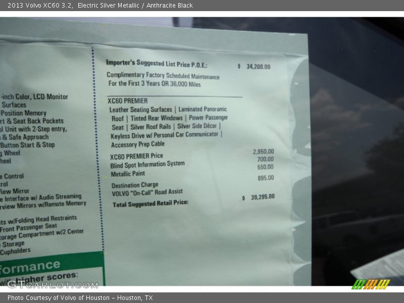 Electric Silver Metallic / Anthracite Black 2013 Volvo XC60 3.2