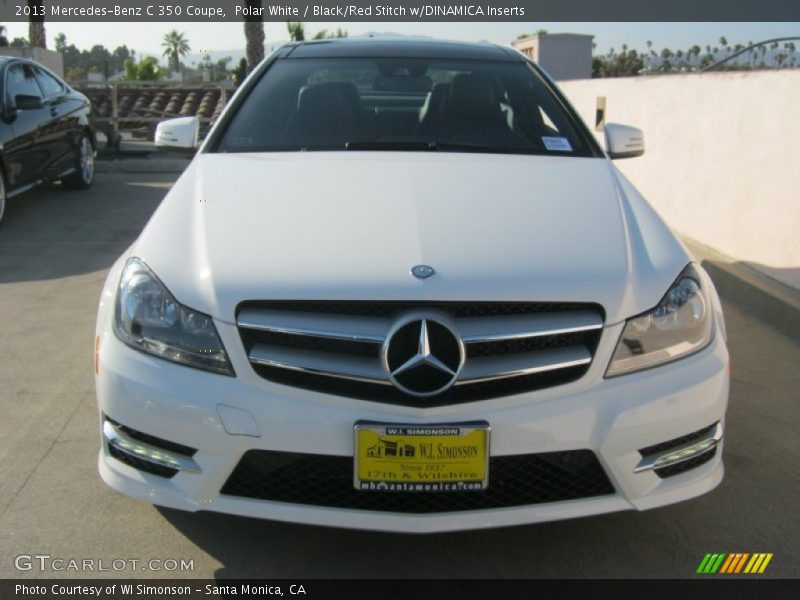 Polar White / Black/Red Stitch w/DINAMICA Inserts 2013 Mercedes-Benz C 350 Coupe