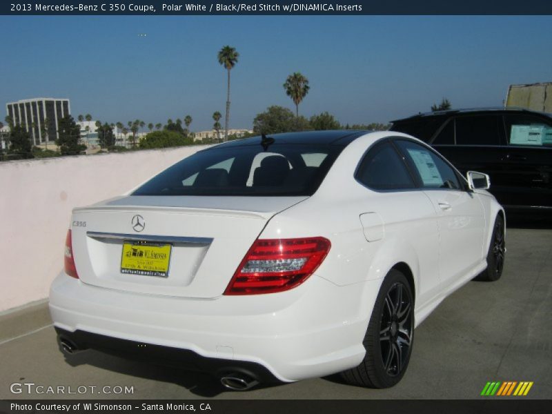 Polar White / Black/Red Stitch w/DINAMICA Inserts 2013 Mercedes-Benz C 350 Coupe