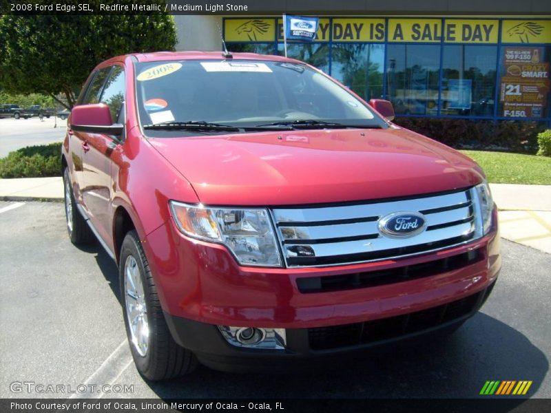 Redfire Metallic / Medium Light Stone 2008 Ford Edge SEL