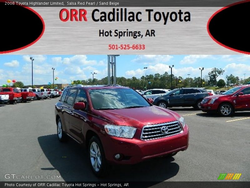 Salsa Red Pearl / Sand Beige 2008 Toyota Highlander Limited