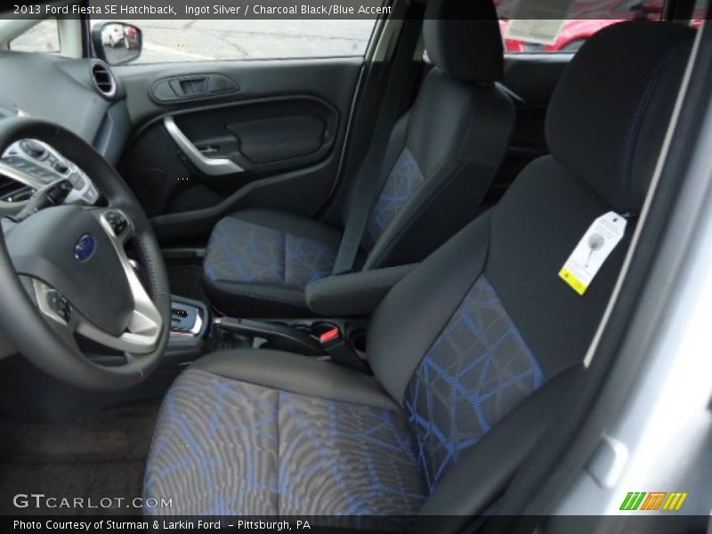  2013 Fiesta SE Hatchback Charcoal Black/Blue Accent Interior