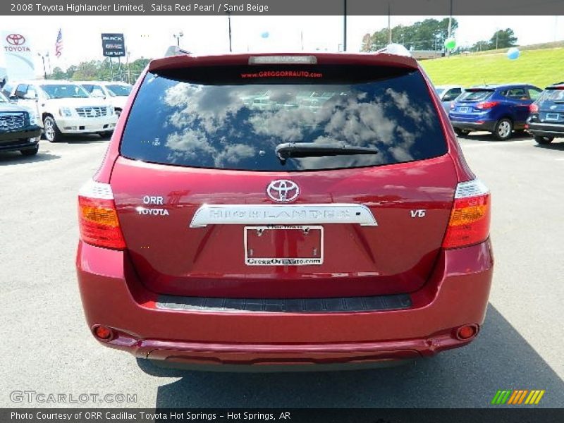 Salsa Red Pearl / Sand Beige 2008 Toyota Highlander Limited
