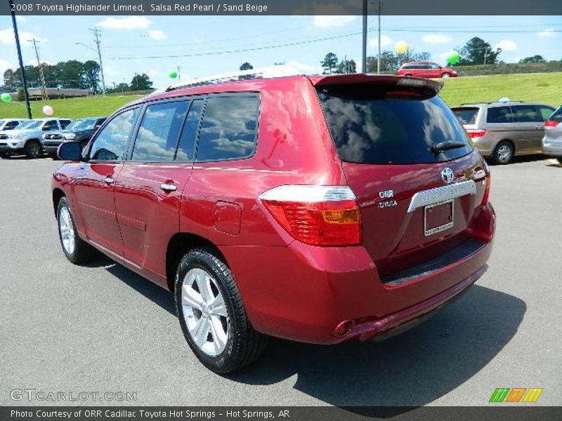 Salsa Red Pearl / Sand Beige 2008 Toyota Highlander Limited