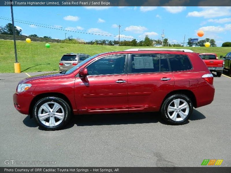Salsa Red Pearl / Sand Beige 2008 Toyota Highlander Limited
