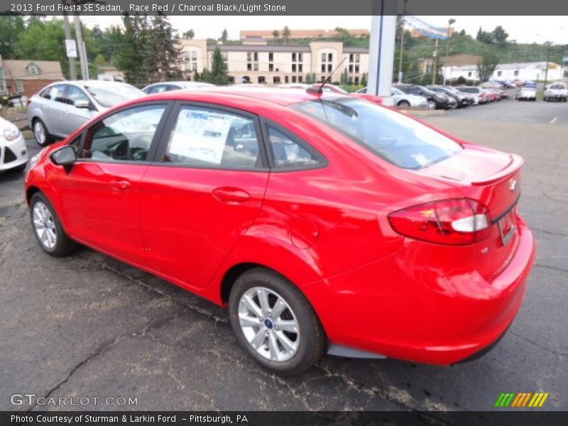 Race Red / Charcoal Black/Light Stone 2013 Ford Fiesta SE Sedan