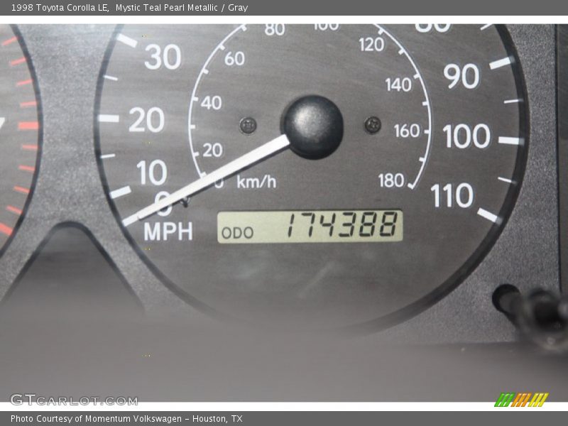 Mystic Teal Pearl Metallic / Gray 1998 Toyota Corolla LE