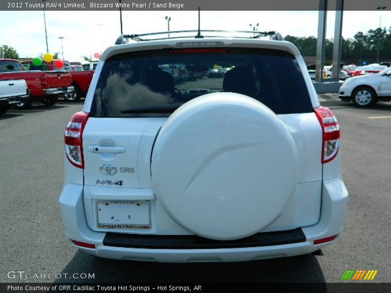 Blizzard White Pearl / Sand Beige 2012 Toyota RAV4 Limited