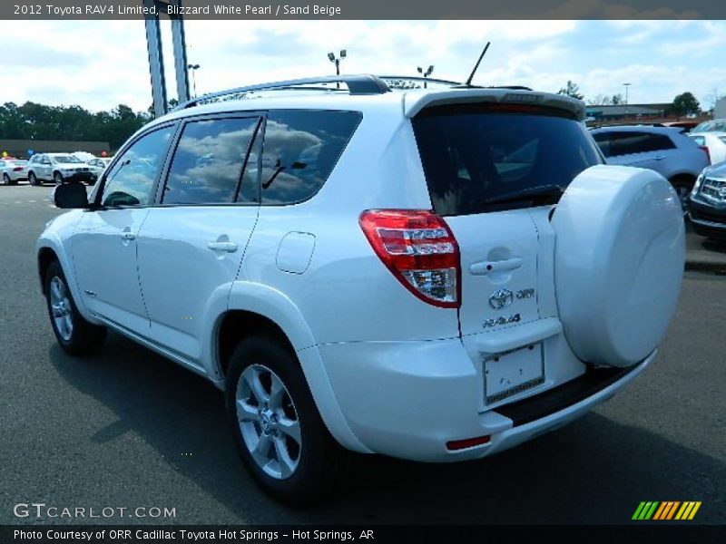 Blizzard White Pearl / Sand Beige 2012 Toyota RAV4 Limited