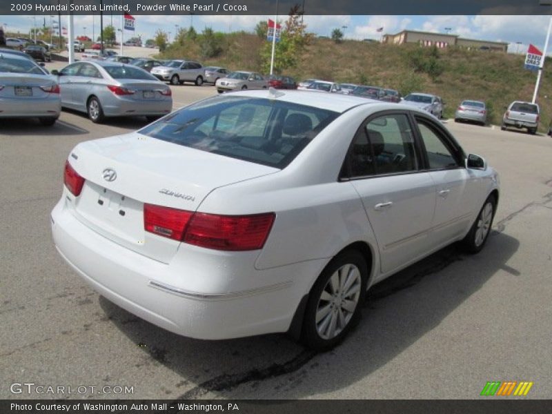 Powder White Pearl / Cocoa 2009 Hyundai Sonata Limited