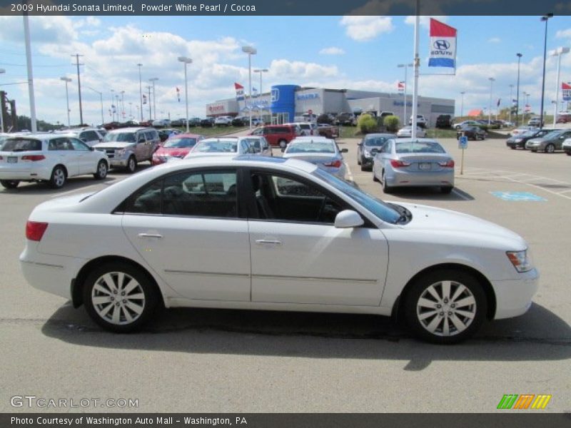 Powder White Pearl / Cocoa 2009 Hyundai Sonata Limited