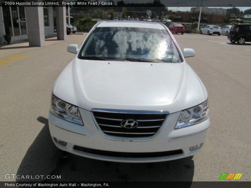 Powder White Pearl / Cocoa 2009 Hyundai Sonata Limited