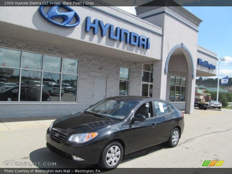 Black Pearl / Gray 2009 Hyundai Elantra GLS Sedan