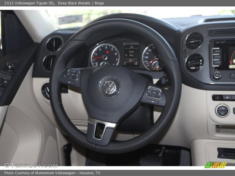 Deep Black Metallic / Beige 2013 Volkswagen Tiguan SEL