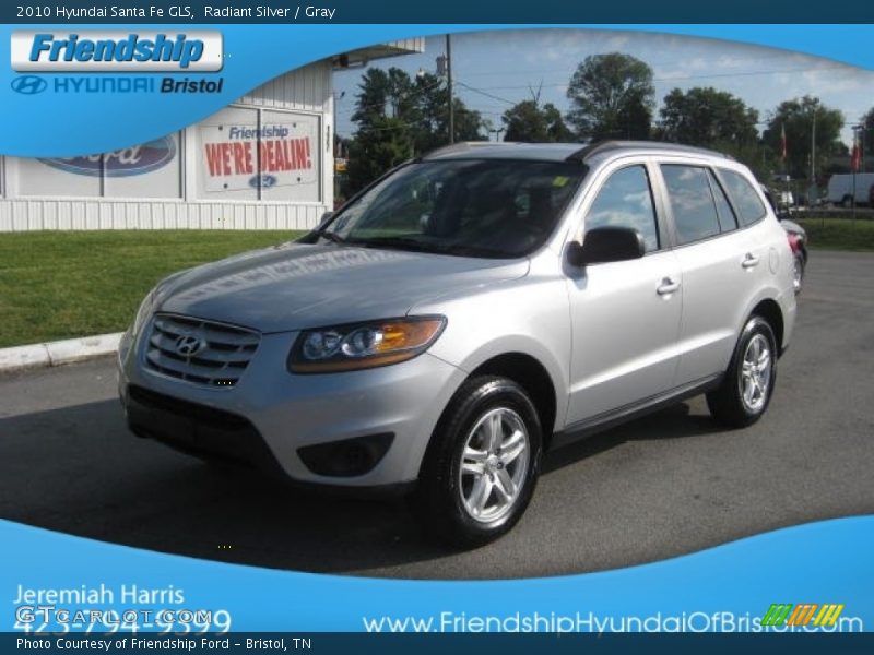 Radiant Silver / Gray 2010 Hyundai Santa Fe GLS