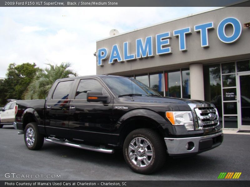 Black / Stone/Medium Stone 2009 Ford F150 XLT SuperCrew
