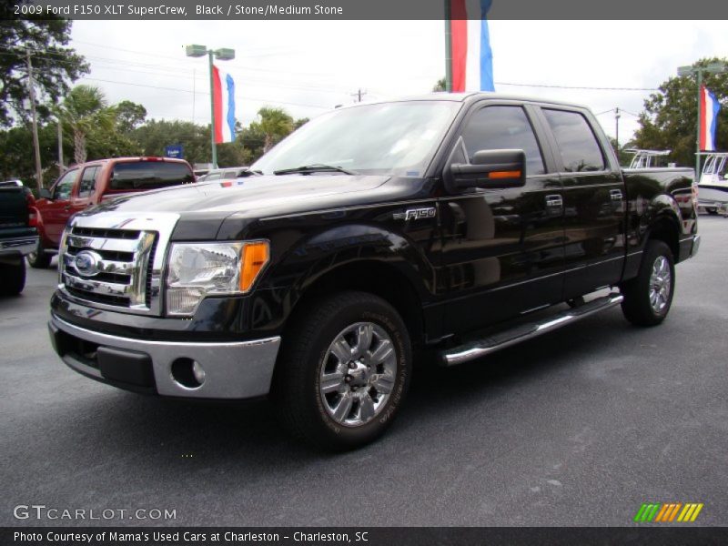 Black / Stone/Medium Stone 2009 Ford F150 XLT SuperCrew