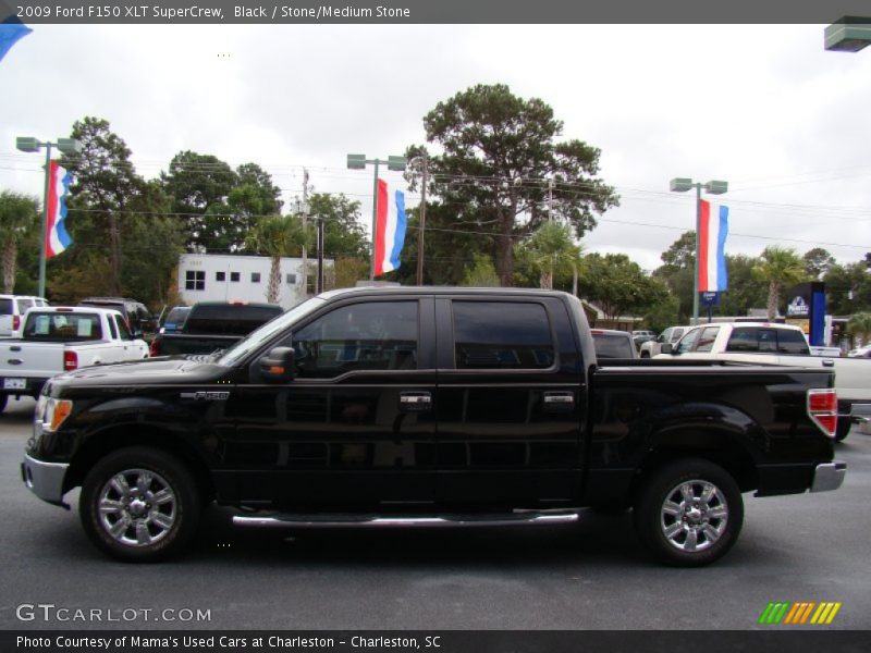 Black / Stone/Medium Stone 2009 Ford F150 XLT SuperCrew