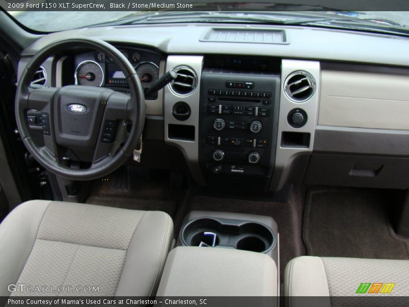 Black / Stone/Medium Stone 2009 Ford F150 XLT SuperCrew