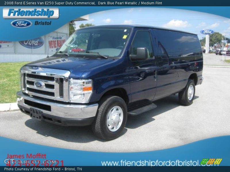 Dark Blue Pearl Metallic / Medium Flint 2008 Ford E Series Van E250 Super Duty Commericial