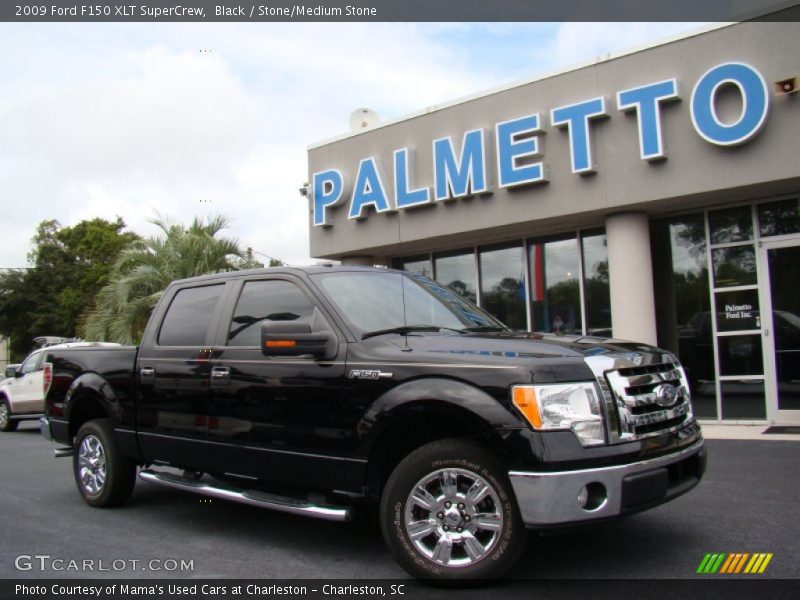 Black / Stone/Medium Stone 2009 Ford F150 XLT SuperCrew