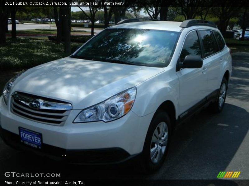 Satin White Pearl / Warm Ivory 2011 Subaru Outback 2.5i Wagon