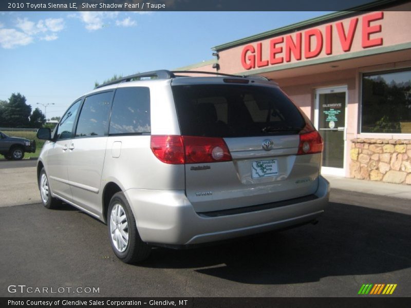 Silver Shadow Pearl / Taupe 2010 Toyota Sienna LE
