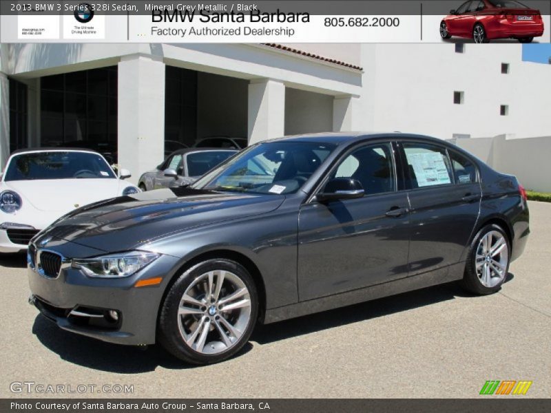 Mineral Grey Metallic / Black 2013 BMW 3 Series 328i Sedan