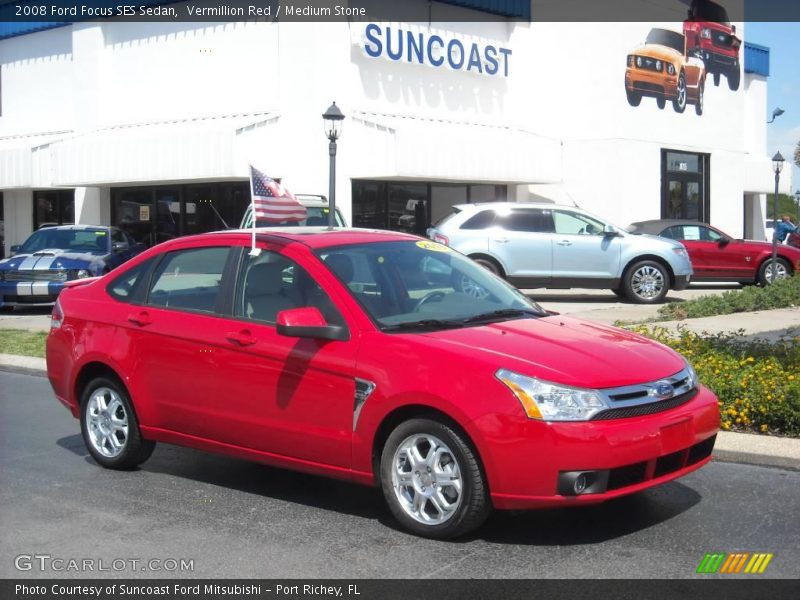 Vermillion Red / Medium Stone 2008 Ford Focus SES Sedan