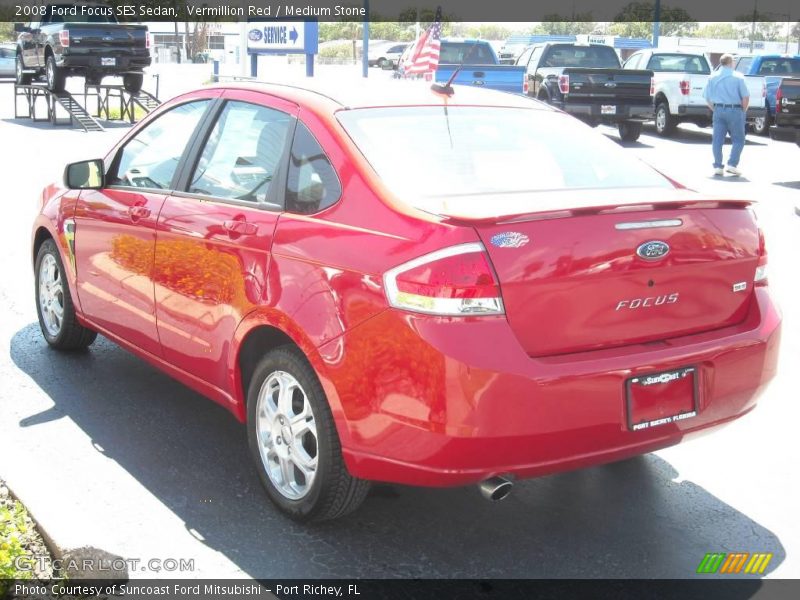 Vermillion Red / Medium Stone 2008 Ford Focus SES Sedan