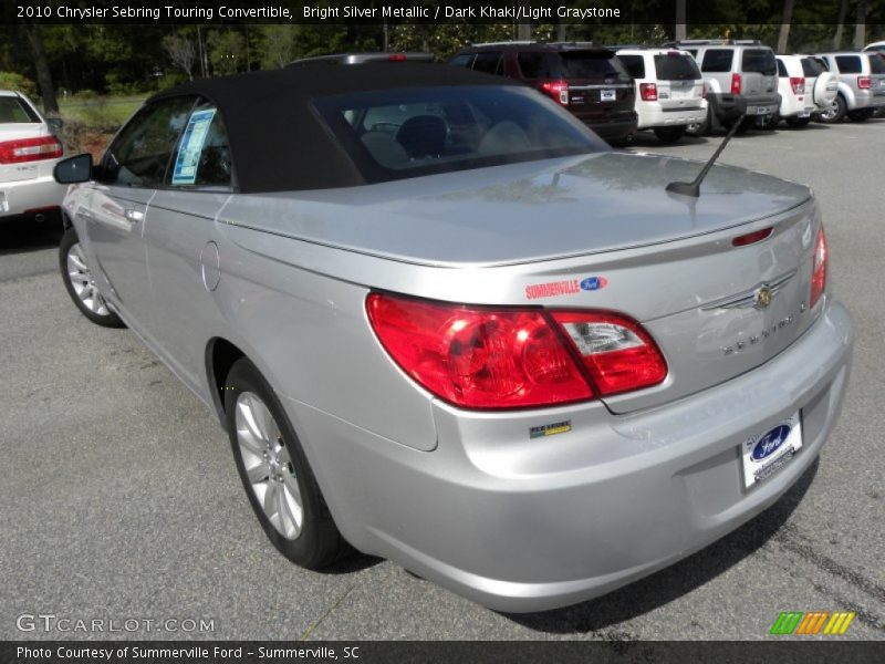 Bright Silver Metallic / Dark Khaki/Light Graystone 2010 Chrysler Sebring Touring Convertible