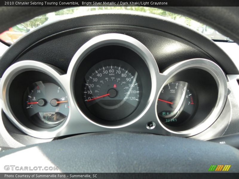 Bright Silver Metallic / Dark Khaki/Light Graystone 2010 Chrysler Sebring Touring Convertible