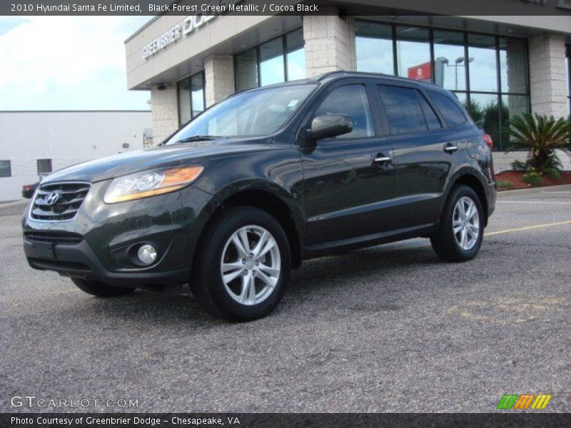 Black Forest Green Metallic / Cocoa Black 2010 Hyundai Santa Fe Limited