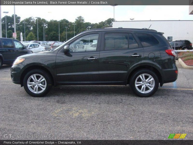Black Forest Green Metallic / Cocoa Black 2010 Hyundai Santa Fe Limited