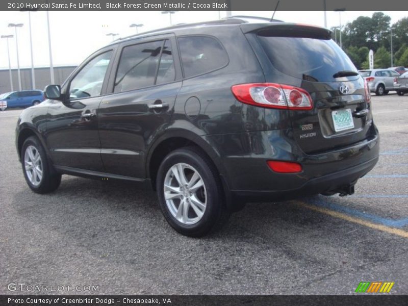 Black Forest Green Metallic / Cocoa Black 2010 Hyundai Santa Fe Limited