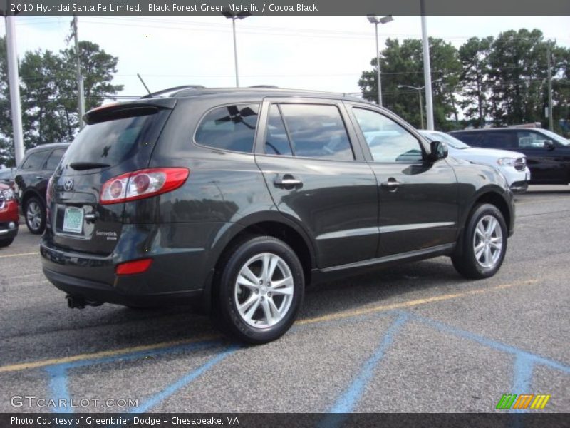 Black Forest Green Metallic / Cocoa Black 2010 Hyundai Santa Fe Limited