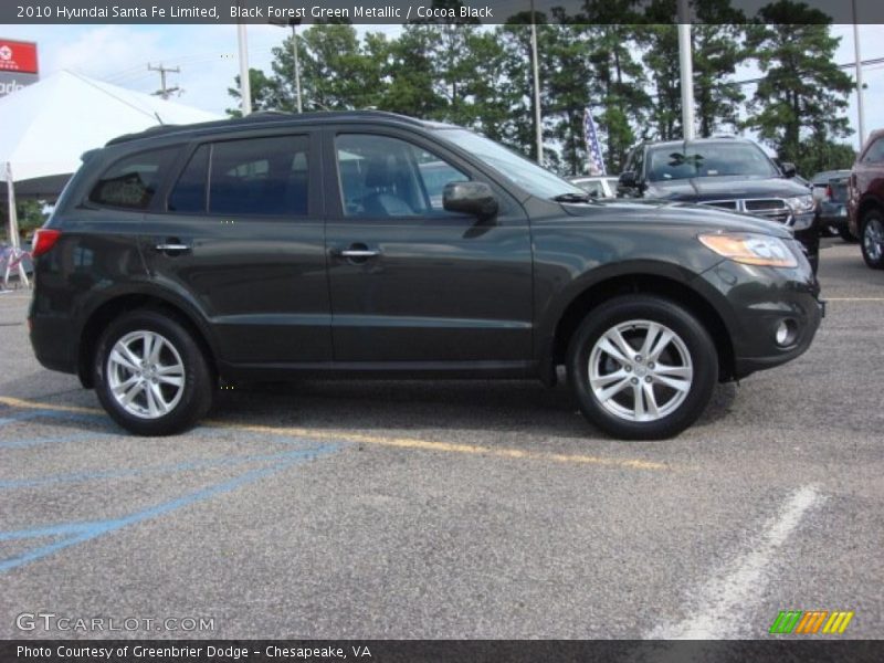Black Forest Green Metallic / Cocoa Black 2010 Hyundai Santa Fe Limited
