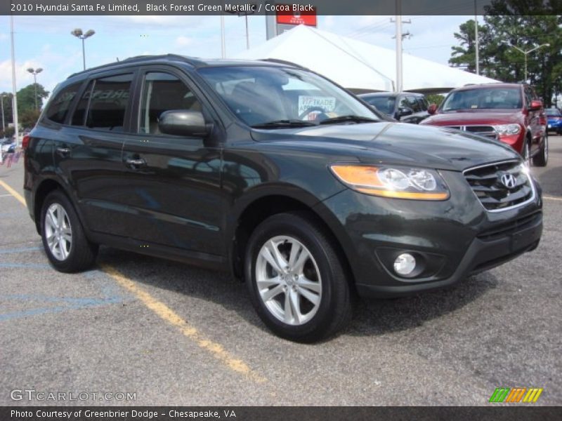 Black Forest Green Metallic / Cocoa Black 2010 Hyundai Santa Fe Limited