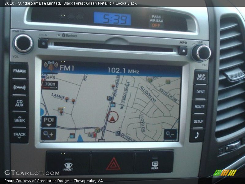 Black Forest Green Metallic / Cocoa Black 2010 Hyundai Santa Fe Limited