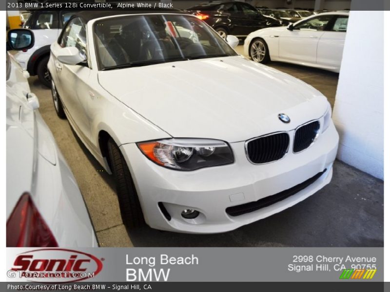 Alpine White / Black 2013 BMW 1 Series 128i Convertible